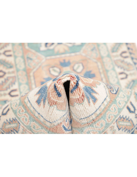 Tappeto Kazak Afghanistan 61x182 Avorio Azzurro