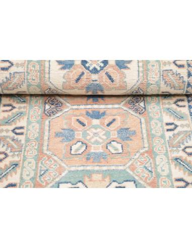 Rug Kazak Afghanistan 61x182 Ivory Powder Blue