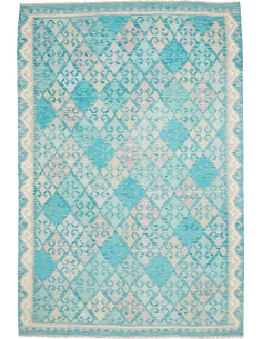 Rug Kilim Afghanistan 206x304 Turquoise Beige L