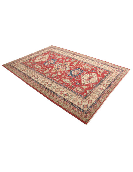 Rug Kazak Fine Pakistan maroon grey 202x290