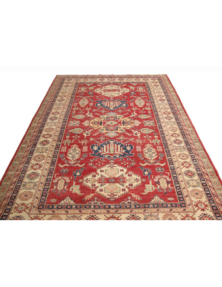 Rug Kazak Fine Pakistan maroon grey 202x290