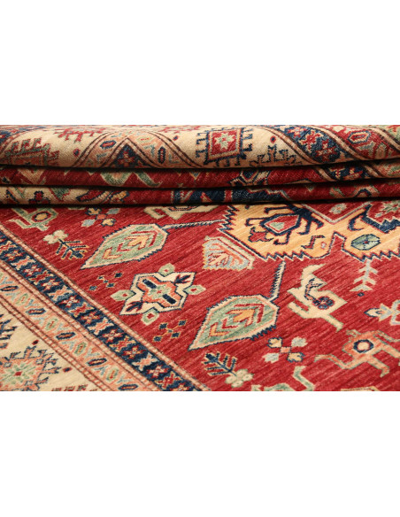 Rug Kazak Fine Pakistan maroon grey 202x290