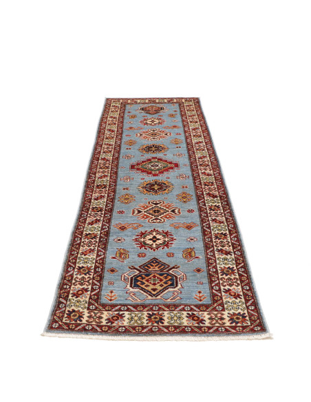 Rug Kazak Fine Pakistan 86x261 Sky Blue Terraco