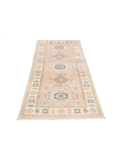 Rug Kazak Afghanistan 81x200 Beige Pink Blue