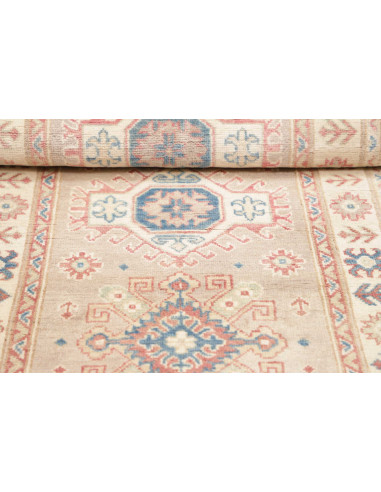 Rug Kazak Afghanistan 81x200 Beige Pink Blue