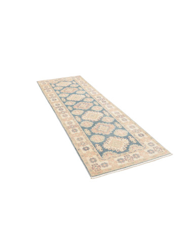 Tappeto Kazak Afghanistan 82x248 Blu Beige Terr