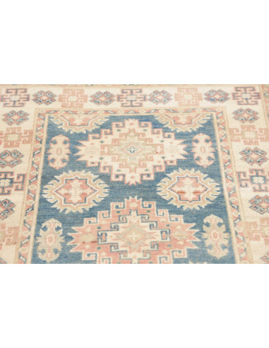 Tappeto Kazak Afghanistan 82x248 Blu Beige Terr