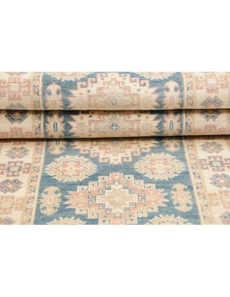 Tappeto Kazak Afghanistan 82x248 Blu Beige Terr