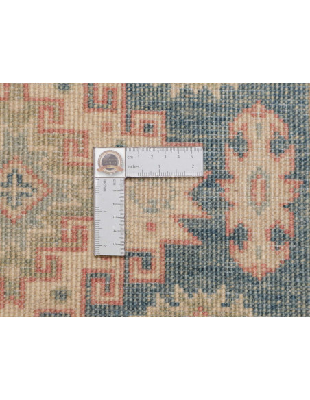 Tappeto Kazak Afghanistan 82x248 Blu Beige Terr