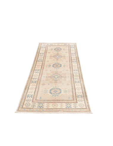 Rug Kazak Afghanistan 80x197 Cream Sky Blue Sof