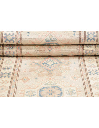 Rug Kazak Afghanistan 80x197 Cream Sky Blue Sof