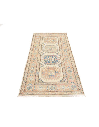 Rug Kazak Afghanistan 85x187 Ivory Peach Blue G