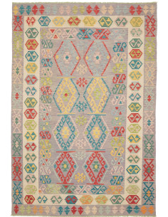 Rug Kilim Afghanistan 202x298 Grey Multicolored