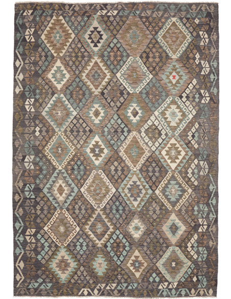 Rug Kilim Afghanistan 205x290 Brown Grey Teal B