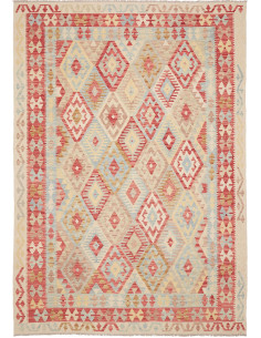 Tappeto Kilim Afghanistan 200x287 Rosso Chiaro