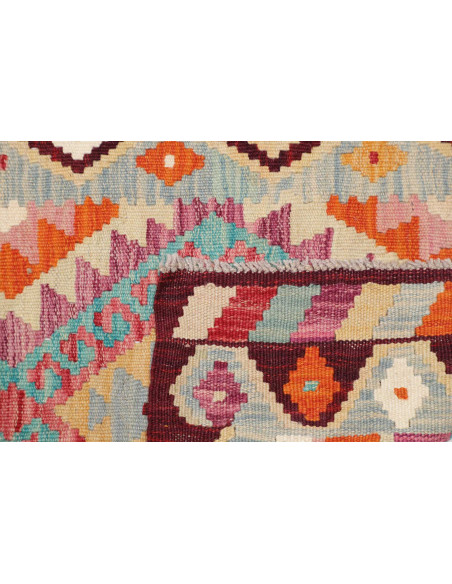 Rug Kilim Afghanistan 59x189 Light Blue Orange