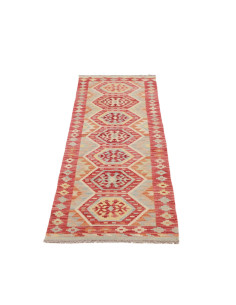 Rug Kilim Afghanistan 58x196 Red Burgundy Cream 2