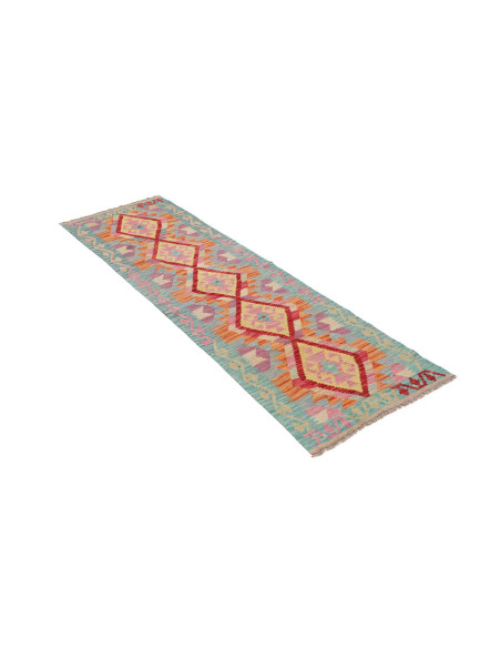 Rug Kilim Afghanistan 61x194 Blue Pink Orange Y
