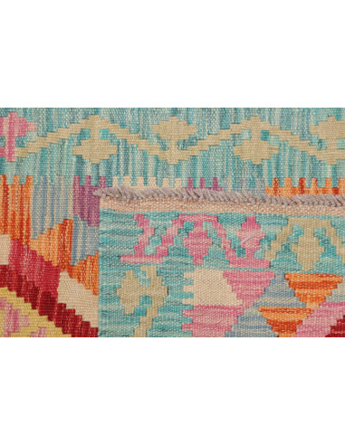 Rug Kilim Afghanistan 61x194 Blue Pink Orange Y