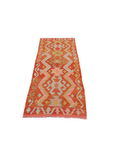 Rug Kilim Afghanistan 62x193 Orange Light Blue 2