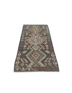 Rug Kilim Afghanistan 70x195 Charcoal Grey Mute 2