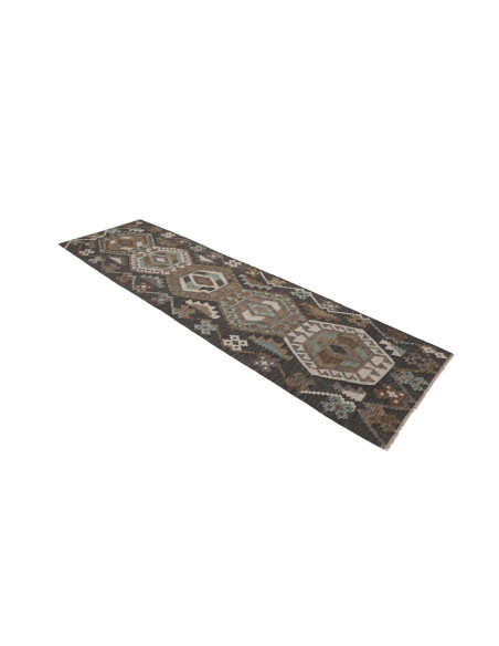 Rug Kilim Afghanistan 85x286 Dark Grey Earthy B