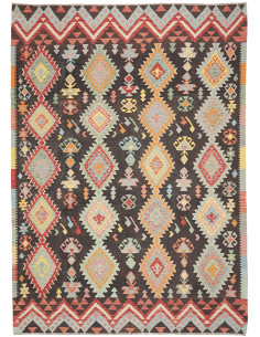 Rug Kilim Afghanistan 208x287 Dark Brown Red Bl