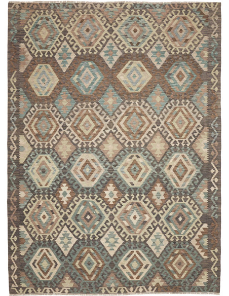 Rug Kilim Afghanistan 210x295 Brown Teal Beige