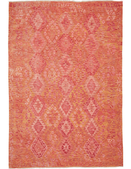 Rug Kilim Afghanistan 202x293 Coral Orange Peac