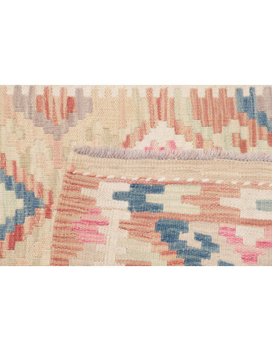 Rug Kilim Afghanistan 84x179 Beige Pink Blue Pe
