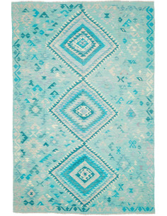 Rug Kilim Afghanistan 203x306 Turquoise Blue Aq