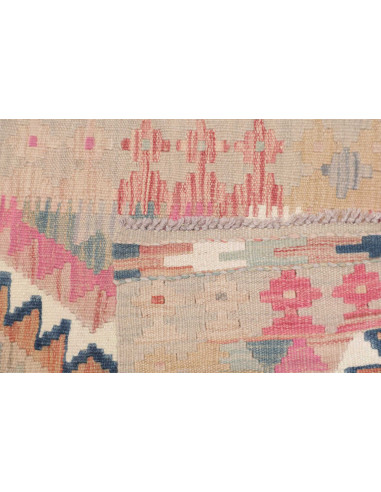 Rug Kilim Afghanistan 62x189 Beige Pink Blue Te