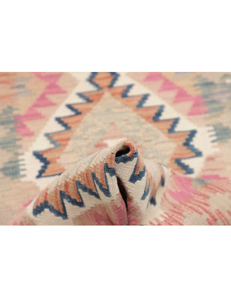 Rug Kilim Afghanistan 62x189 Beige Pink Blue Te
