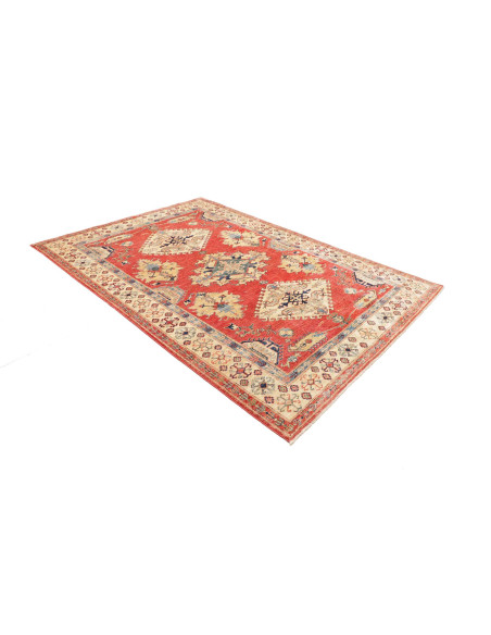 Tappeto Kazak Fine Pakistan 171x239 Rosso Crema