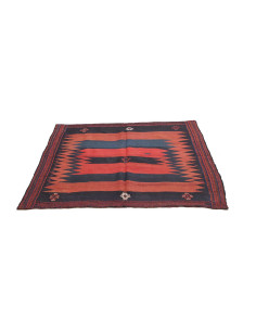 Tappeto Kilim Vintage Persia 134x130 Blu Indaco 2