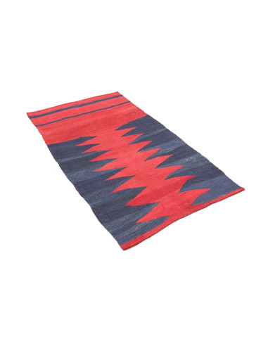 Rug Kilim Vintage Persia 80x141 Brick Red Navy