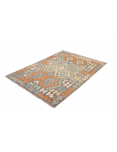 Rug Kilim Afghanistan 123x174 Grey Orange Blue