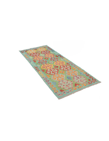 Rug Kilim Afghanistan 84x199 Turquoise Orange R