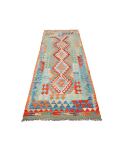 Rug Kilim Afghanistan 85x243 Turquoise Blue Ora 2