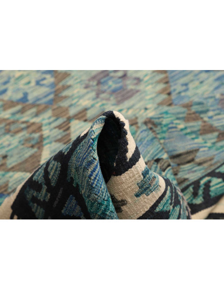 Tappeto Kilim Afghanistan 252x292 Verdeacqua Bl