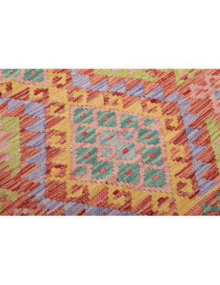 Tappeto Kilim Afghanistan 75x249 Arancio Pesca