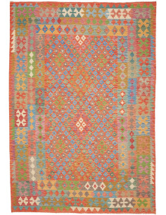 Tappeto Kilim Afghanistan 203x291 Arancio Bruci