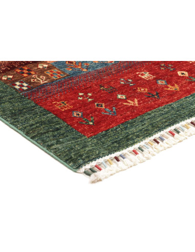 Rug Mosaic Pakistan 99x155 Red Green Blue Orang