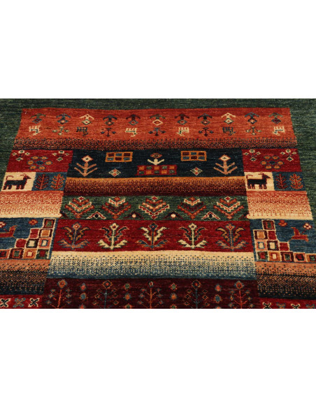 Rug Mosaic Pakistan 99x155 Red Green Blue Orang