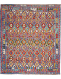 Tappeto Kilim Afghanistan 250x293 Blu Rosso Gia