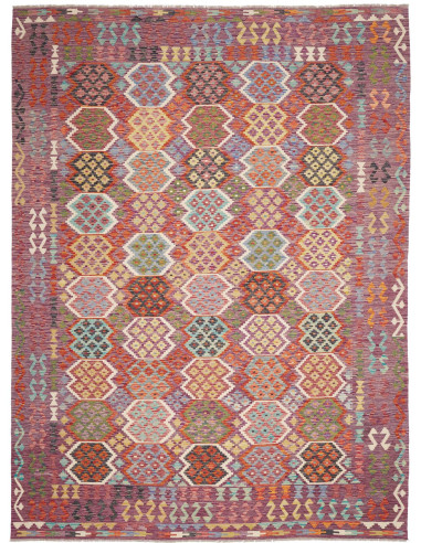 Tappeto Kilim Afghanistan 255x344 Viola Rosso A