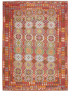 Rug Kilim Afghanistan 256x350 Terracotta Red Sk