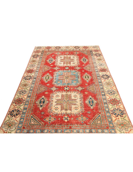 Tappeto Kazak Fine Pakistan 155x246 Rosso Terra
