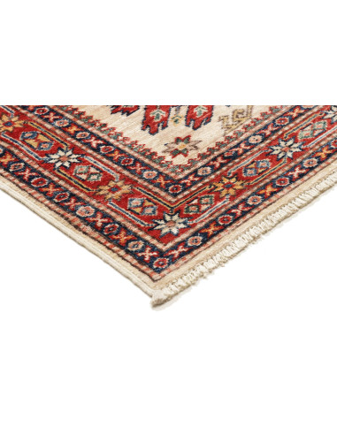 Rug Kazak Fine Pakistan 78x267 Cream Red Blue G