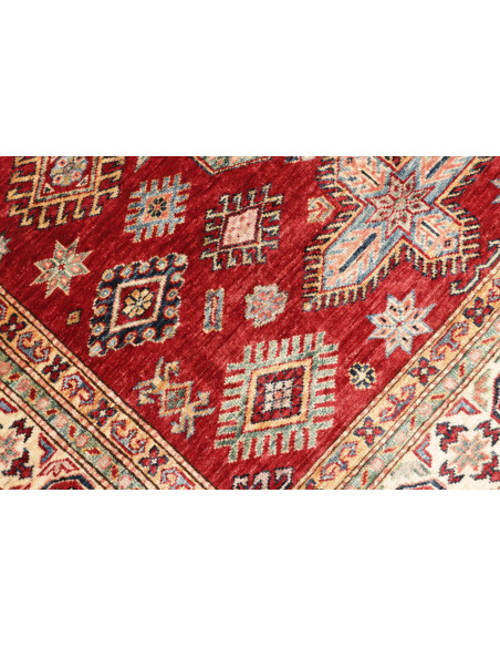 Rug Kazak Fine Pakistan 145x190 Ruby Red Cream